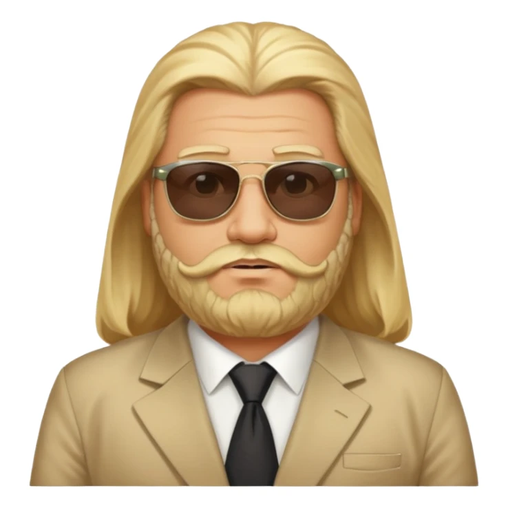 fat male blond long hair agent with three-day-beard in egypt with pyramid. sticker