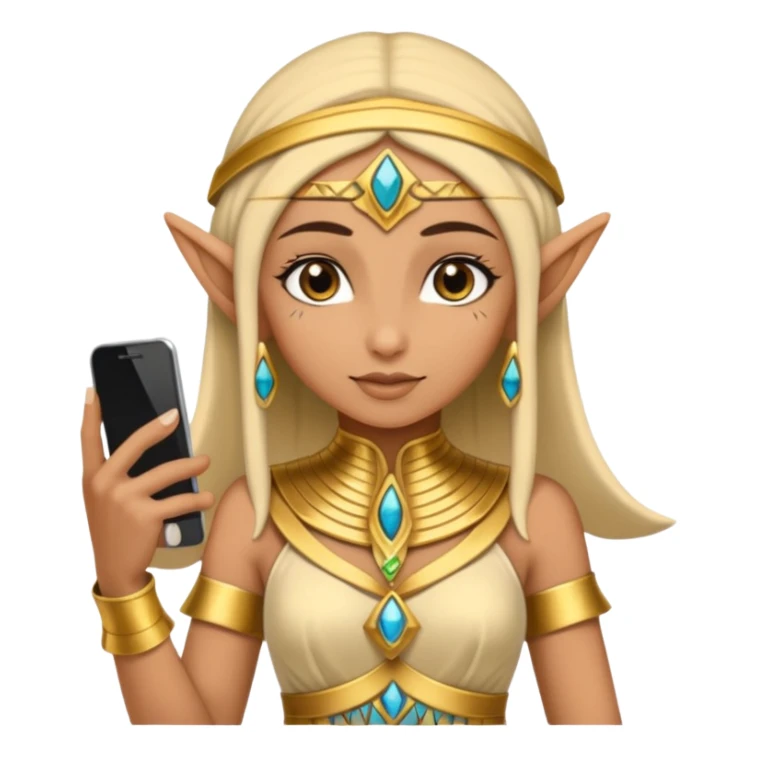 elf with egypt custome dress and smartphone sticker
