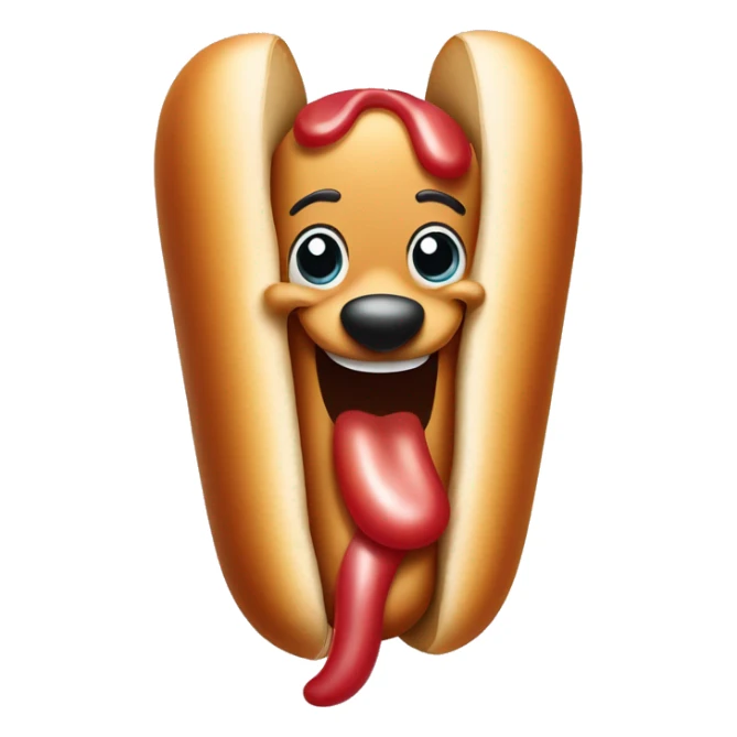 Hot dog wearing a diamond necklace, smiling and pointing  sticker