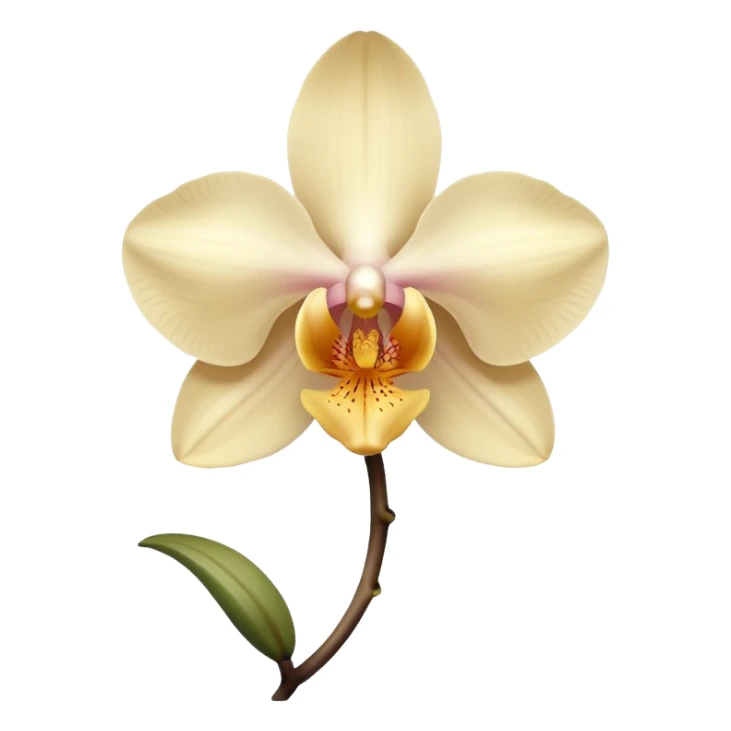 orchid flower, light beige color, no leaves, one piece only sticker