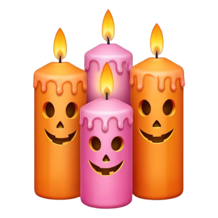 pastel halloween candles cozy pastel pink orange sticker