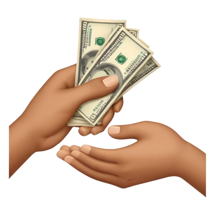 giving money from hand to hand sticker
