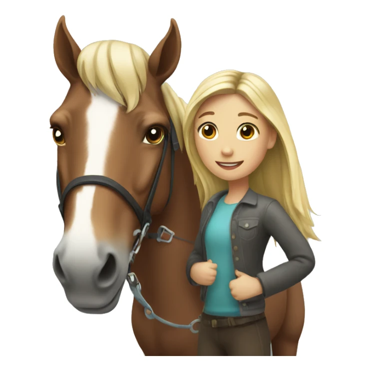 Horse with girl sticker