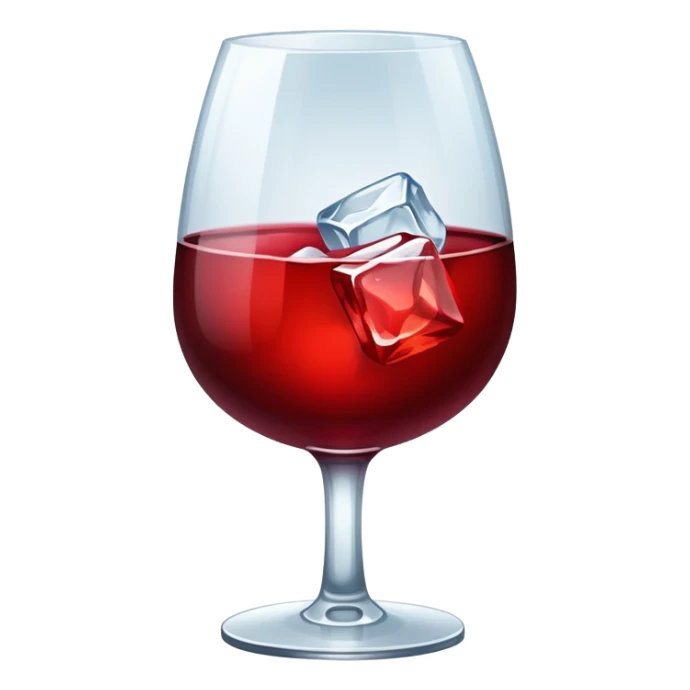 glass of wine with ice sticker