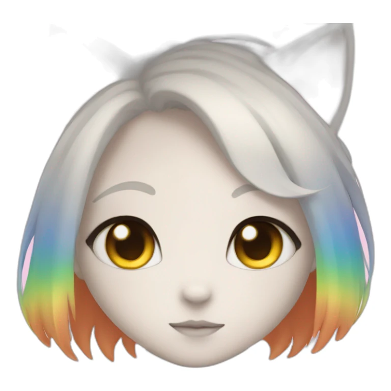 neko girl with rainbow eyes sticker