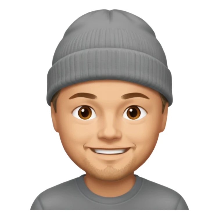 leonardo dicaprio wearing gray beanie sticker