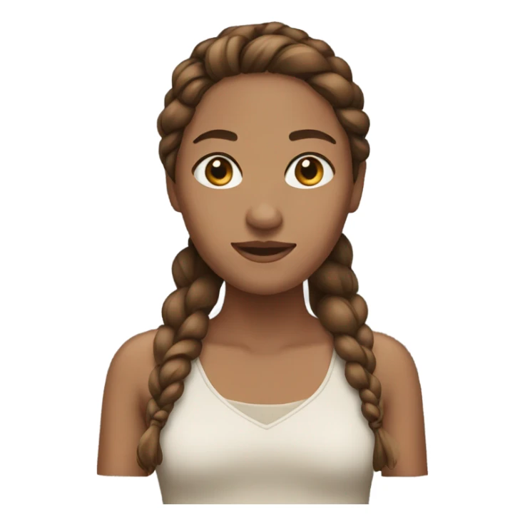 Woman with brown braid and light brown skin color sticker