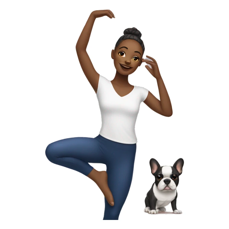 Dancer with French bulldog  sticker