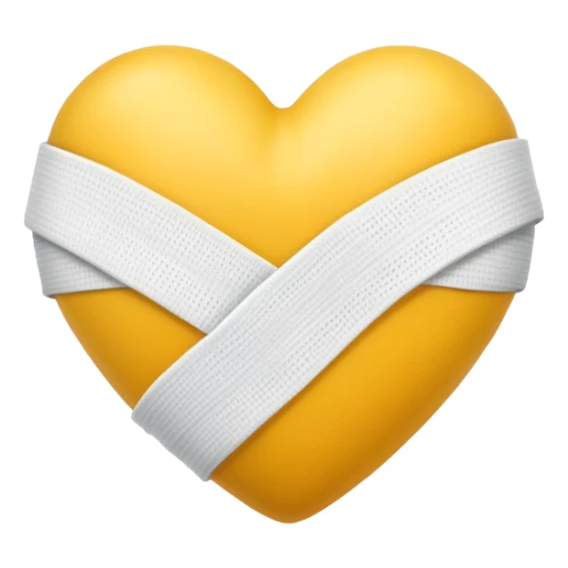 yellow heart with a bandage sticker