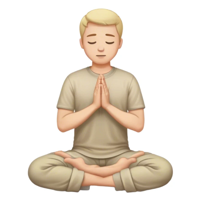 a white man on knees with hands in prayer  sticker