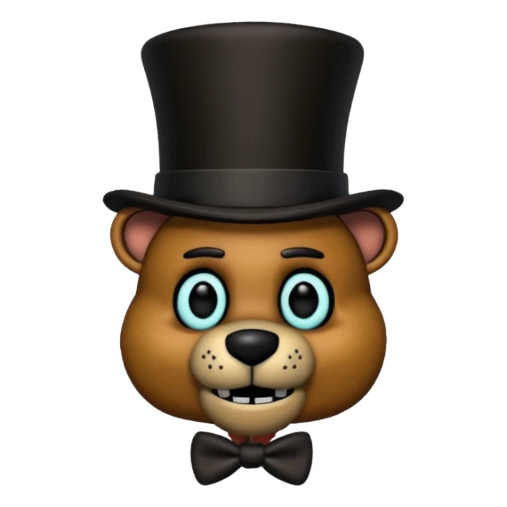 Freddy Fazbear with black and tiny hat from Five Nights At Freddy's Movie sticker