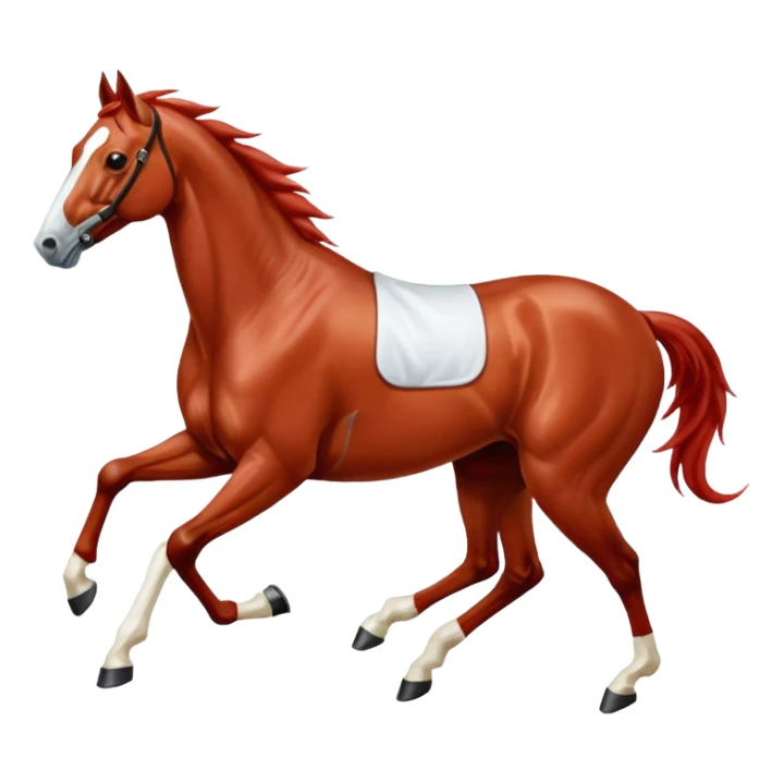 Bottle Tito’s running red roan white face  racehorse sticker