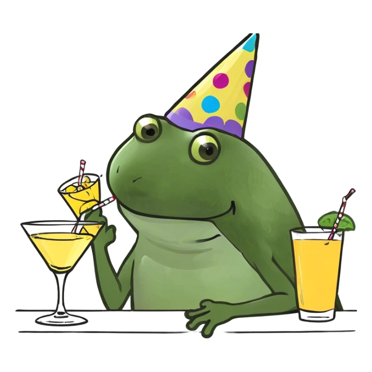 female drinking at a bar with other people sticker