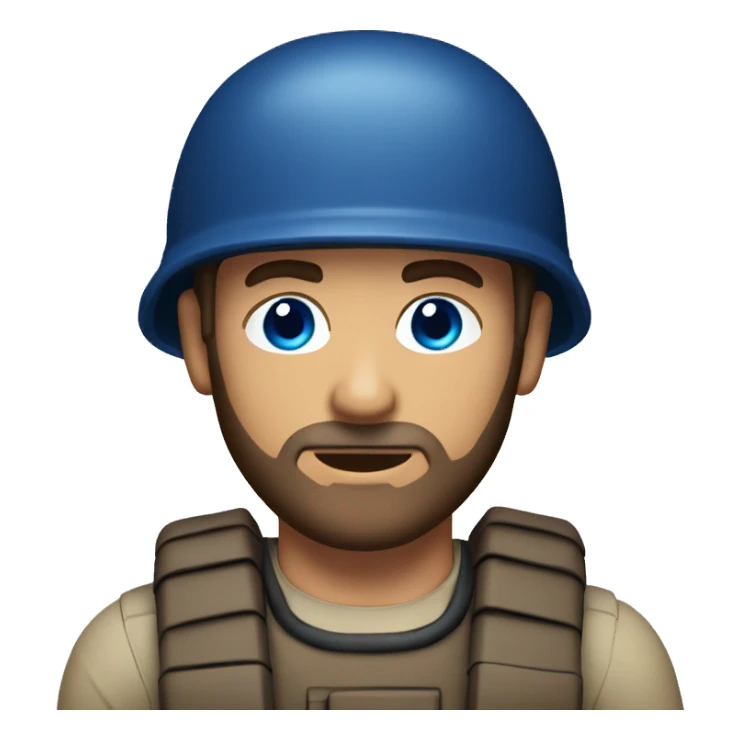 bomb disposal technician, tanned, blue eyes, brown hair and short beard sticker