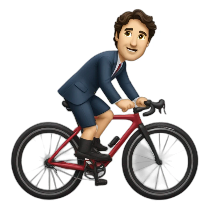justin trudeau qui se promènr en vélo sticker