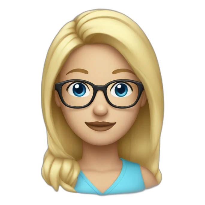 A Woman blond hair and blue eyes whit glasses sticker