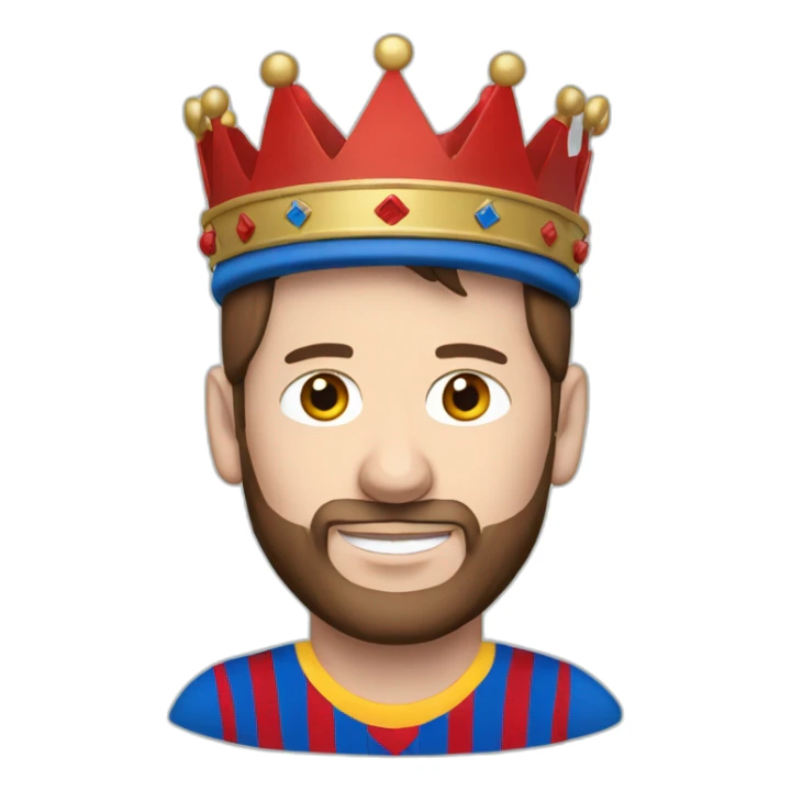 Messi with a crown color blue and red sticker