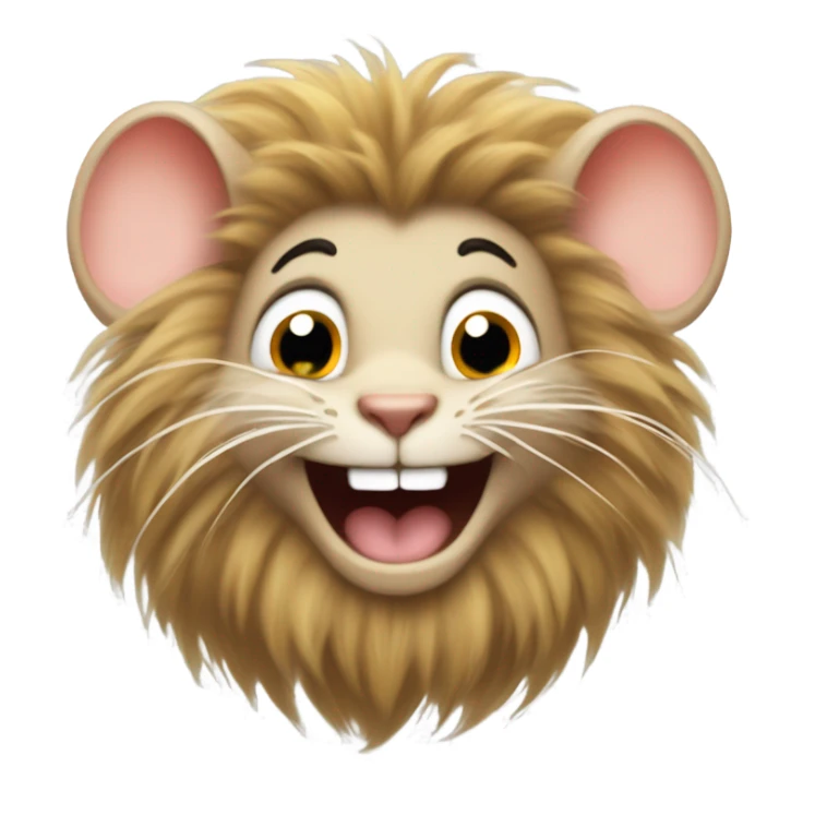 Tan mouse with lion's mane is evil laughing sticker