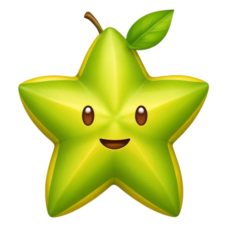 close-up starfruit carambola apple emoji style sticker