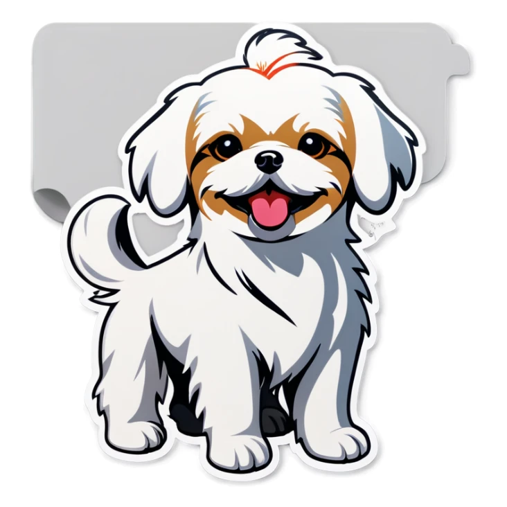 Maltese girl dog sticker