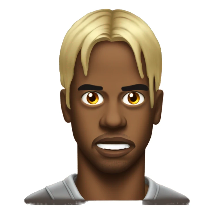 travis scott raging with fire in his eyes sticker