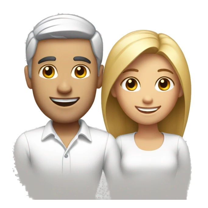 happy couple in white shirts sticker