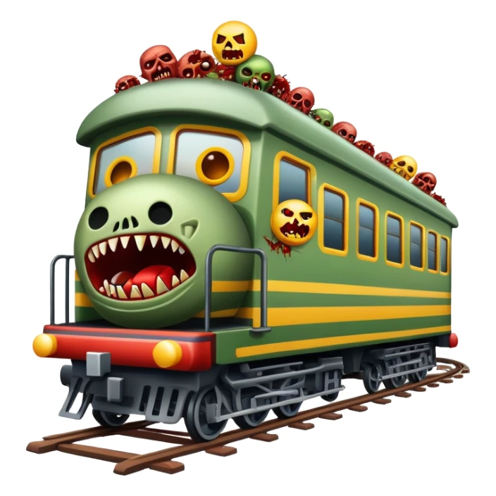 Génèrent moi un émoji ou il y a un train qui écrase des zombie sticker