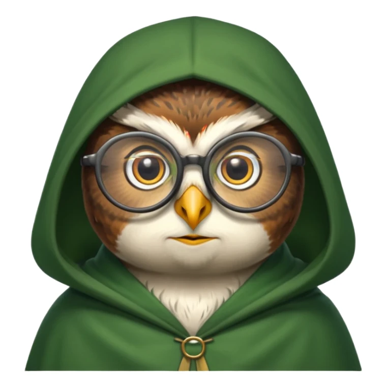owl professor in green cloak  sticker