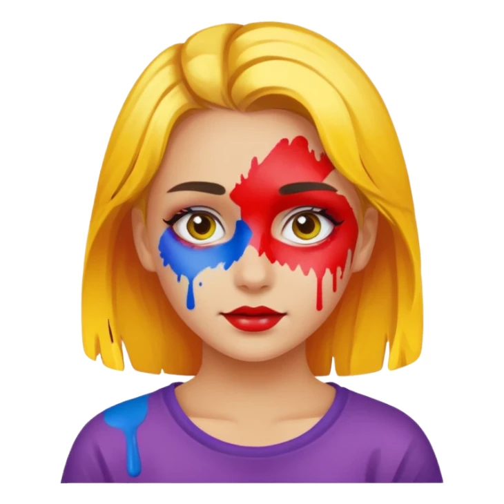 girl painting sticker