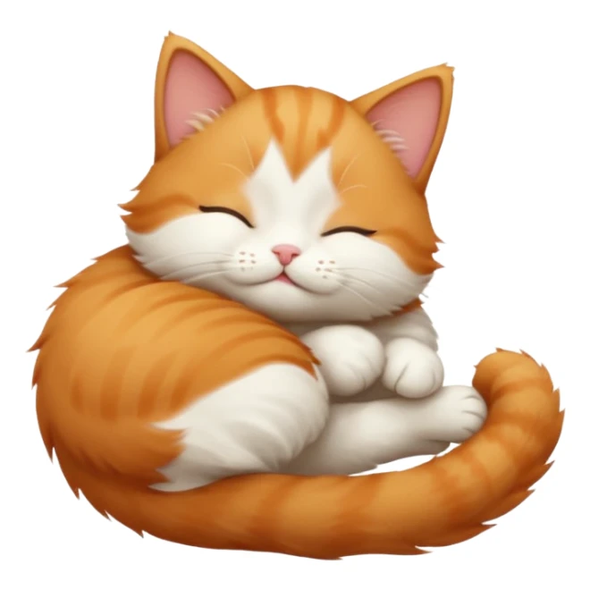 ginger and white small cat in funny positions upside down with eyes closed sticker