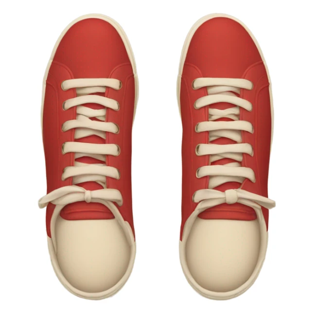 red and beige sneakers on feet sticker
