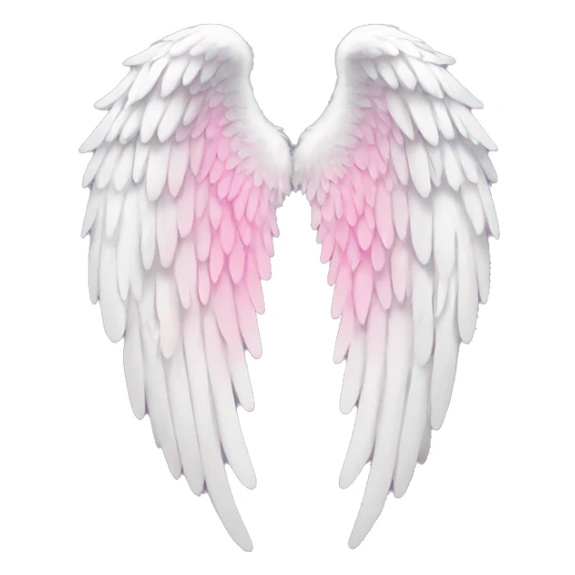 white angel wing with pink detail sticker