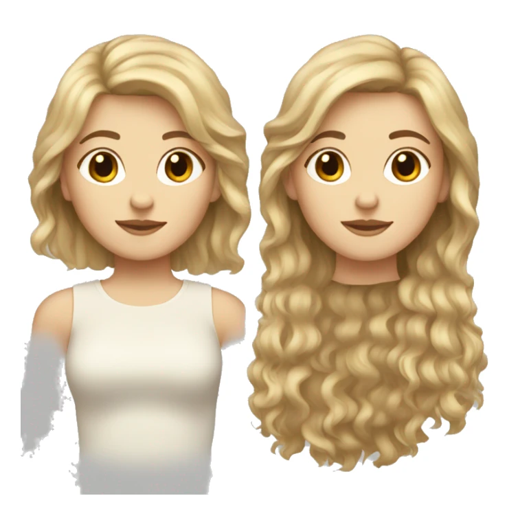 White girl with brown fluffy hair and blonde bangs sticker