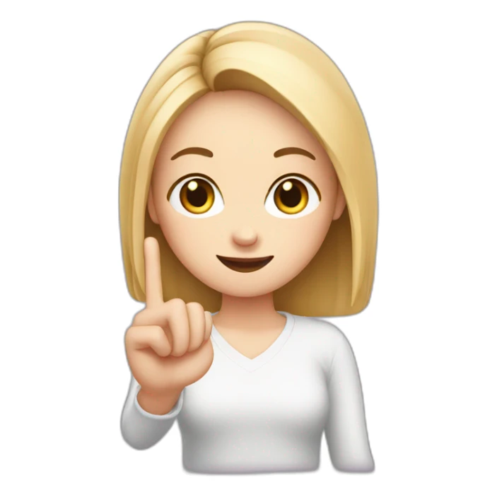 white girl showing three fingers on one hand sticker