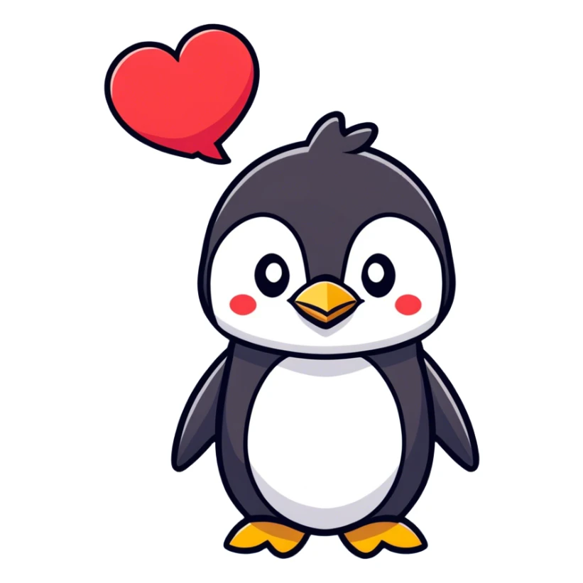 Penguin I love you sticker