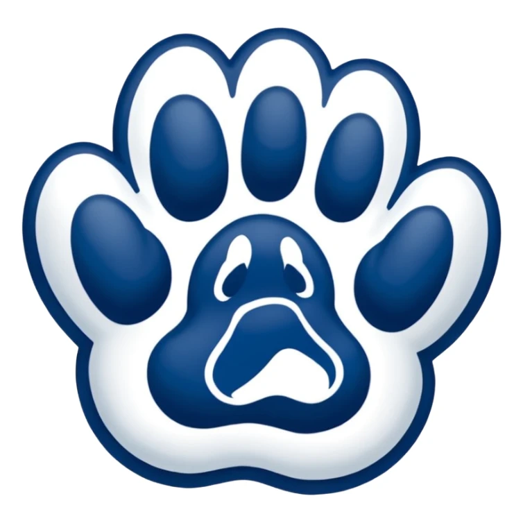 Penn state nittany lion paw in blue and white sticker