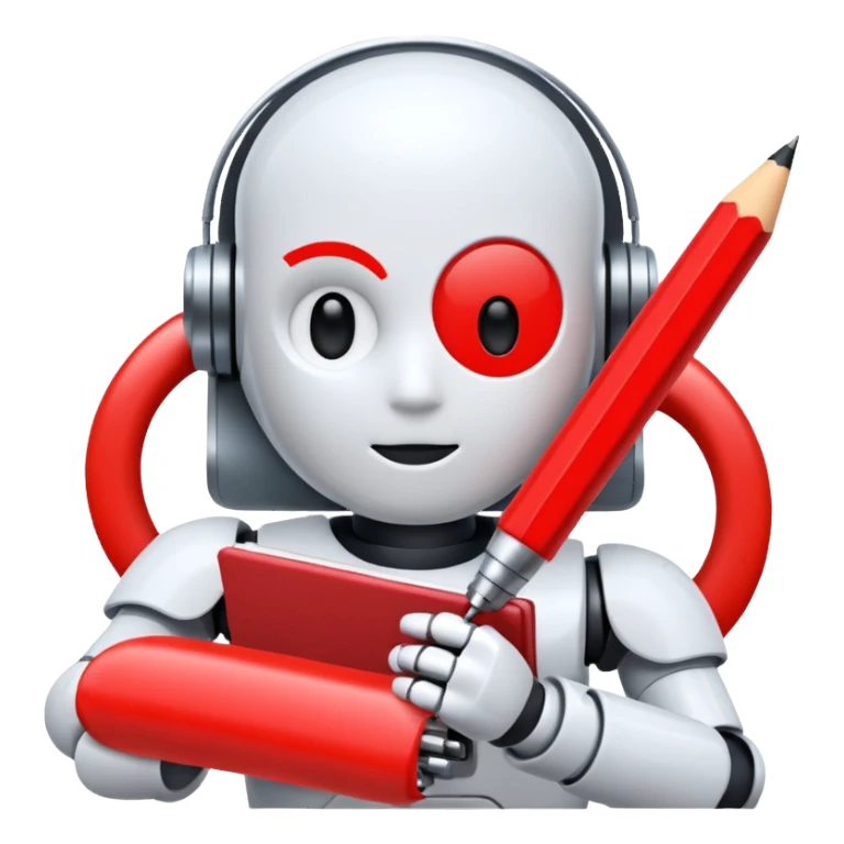 I want an enoji of "AI" in red writing sticker