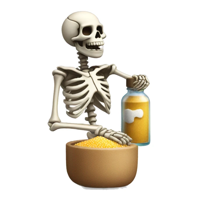 skeleton emoji sprinkling a bottle of salt sticker