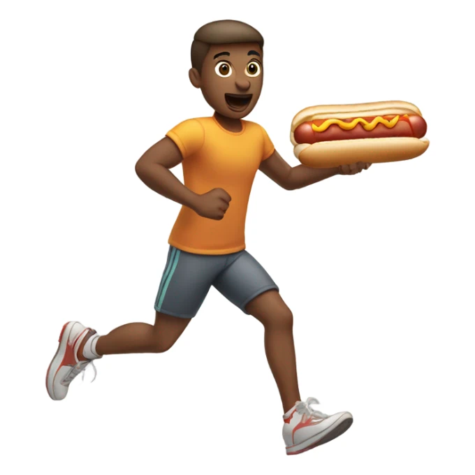 Gay guy running and eating a hotdog sticker