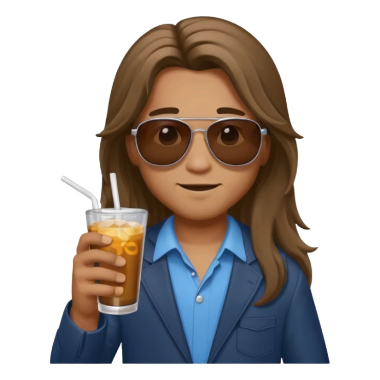 drink holders with sunglasses boy long hair sticker
