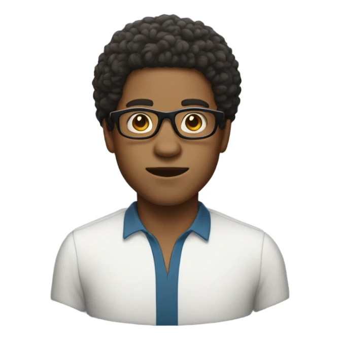 Light skin man with a slight Afro and glasses  sticker