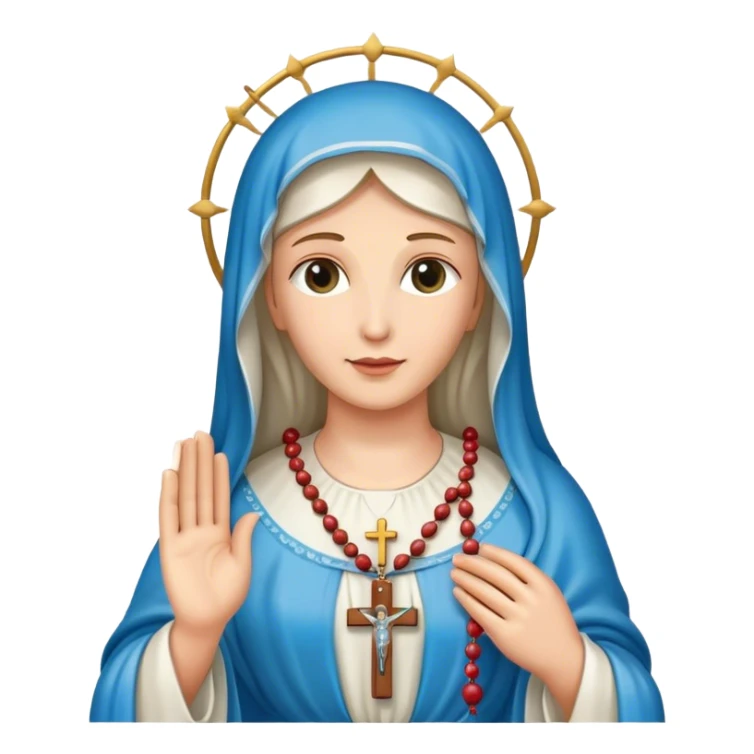 holy mary holding rosary beads sticker