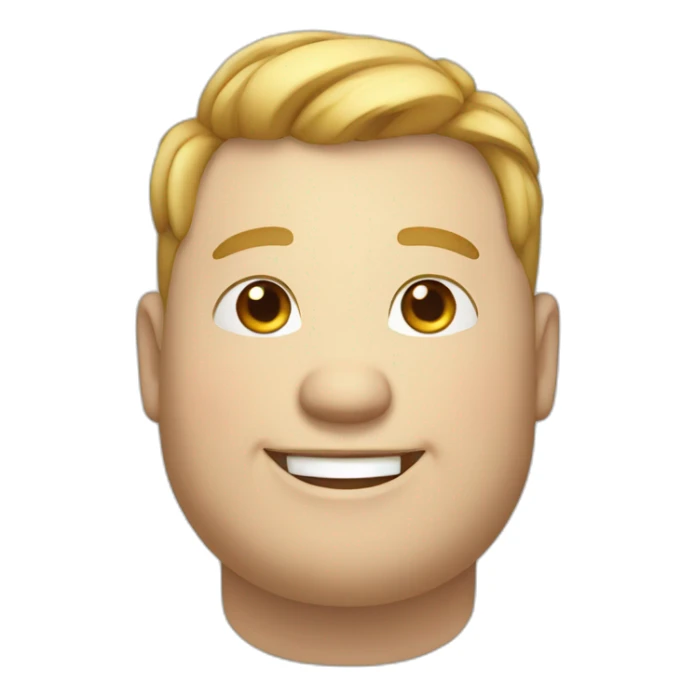 chubby white smiling guy sticker
