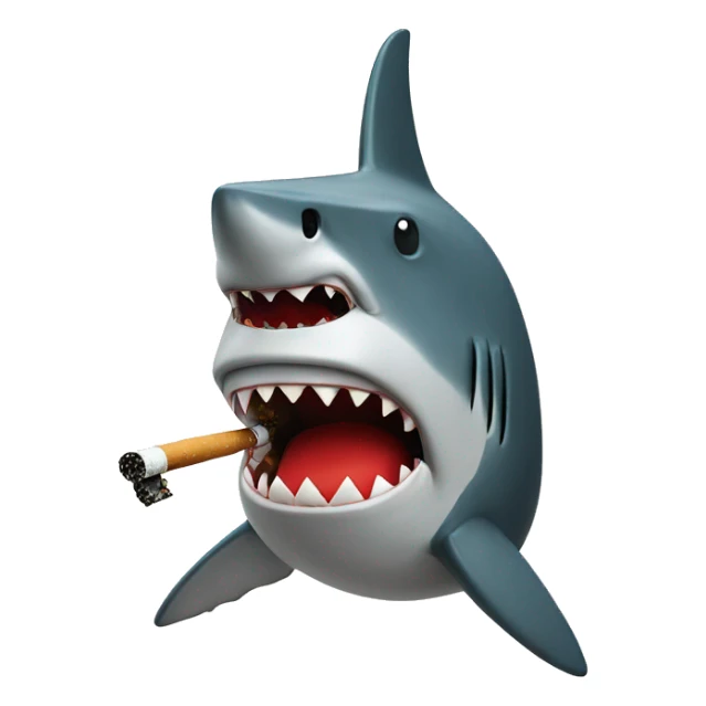 Shark with a Christmas sweater on smoking a cigarette  sticker