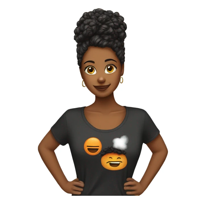 Mulher negra cabelo comprido camiseta laranja  sticker