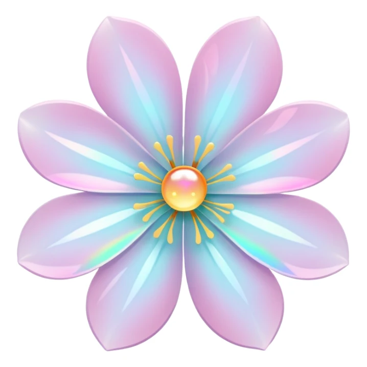 white sakura with a holographic center sticker