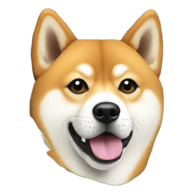 SHIBA WITH DOLLARS EYES AND SPLIFF at the mouth sticker
