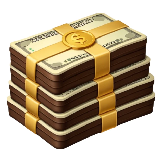 Cream and Dark Brown Money sticker