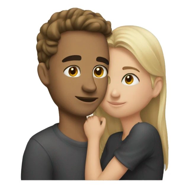 A guy kissing a girl on the cheek sticker