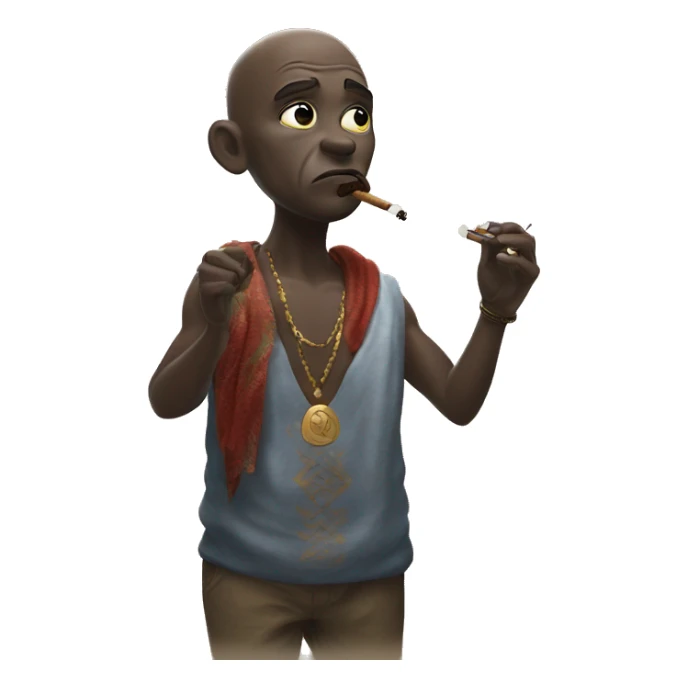 Keaton from god of war smoking a rolled cbd blunt sticker